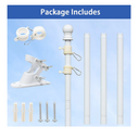 Barcetine 5ft Stainless Steel Flag Pole for House, Tangle Free Design with Two-Position Bracket, White, for 3x5 American Flag, Outdoor Use
