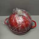 Flavehc Cast Iron Bread Oven With Cloche Lid for Baking - Red Enameled Dutch Oven With Dome Lid for Sourdough - 5 qt