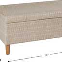 HomePop Malmo 36" Storage Bench - Tan Geometric Pattern, 16"D x 36"W x 17.5"H