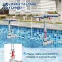 2026 Dual Spray Pool Fountain, 2-in-1 Retractable Height 360 Adjustable Waterfall Sprinkler Fountain, High-Pressure Pool Spray Fountain for Swimming Pool Spa Cooling, Grey