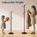 Yoobure Coat Rack Freestanding with Natural Marble Base - Coat Tree with 8 Hooks Heavy Duty Coat Hanger Stand, Metal Coat Rack Stand for Jacket, Hat, Clothes & Bag, Hall Tree Hat Rack for Entryway