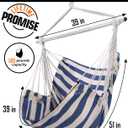 ADVOKAIR Hammock Chair Swing, Heavy-Duty Hanging Rope Swing Seat Supports 500 Lbs, Ideal for Outdoor Patio, Backyard, Porch, Deck & Indoor Bedroom Use