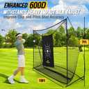 PodiuMax Golf Net, 10x7ft Golf Practice Net with Noise Reduce Silk Target Driving Real Balls, Hitting Nets for Backyard Garage, Improve Chipping Putting Pitching,Gift for Men & Golfers