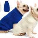 2 Pack Dog Sweaters for Small Dogs - Puppy Medium Warm Clothes in Winter, Turtleneck Pullover Design for Boy Girl Pet, Doggie, Cat, Kitten Chihuahua Bulldog Pug Beagles (S, Blue, Beige)
