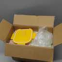 Glass Soup Containers with Lids 32oz - Borosilicate Glass Storage Containers 4 Cup, Freezer to Microwave Safe, Airtight Leak Proof, Square Meal Prep Containers for Lunch Travel- 4 Pack (Multicolor)