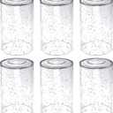 6 Pack Clear Seeded Glass Lamp Shades, 5.9in Height, 3.9in Diameter, 1.7in Fitter, Cylinder Bubble Glass Shade Covers, Seeded Glass Replacement for Pendant Light Chandelier Wall Sconce