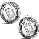 20oz Tumbler Replacement Lids Spill Proof Splash Resistant Lids Covers for 3.25in Cup Mouth Compatible with Classic Stainless Steel Tumblers YETI Rambler Atlin, Beast Juro SUNWILL Cup (2 Pack)