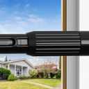AIZESI 41-144 Inch Heavy Duty Black Tension Curtain Rod - No Drilling, Adjustable, Rust-Resistant for Outdoor, Living Room, Window, Bathroom