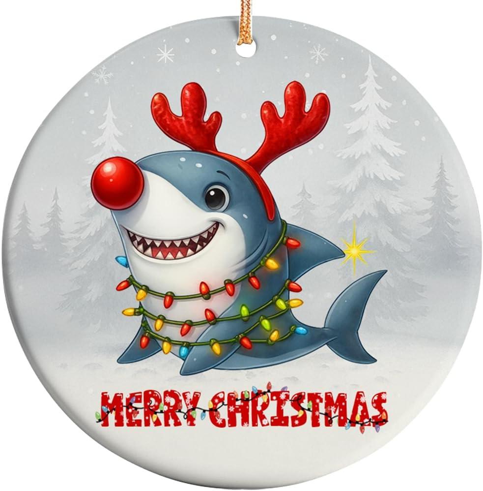 2025 Christmas Ornament  Shark Ornament, Ocean Lover Christmas Tree Decoration, Unique Marine Life Keepsake Gift