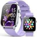 Smart Watches for Women Men, Fitness Tracker Watch with 110 Sports Modes, Step Counter/Sleep Monitor/Pedometer, IP68 Waterproof, Bluetooth Call & Music Control Smartwatch for iPhone/Android,Pueple (Purple)