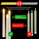 Ymenow Flameless Taper Candles with Remote Timer, 6pcs 7.9" Battery Operated LED Fake Electric Tapered Candles Flickering Ivory Floating Candlesticks for Halloween Party Table Christmas Decorations