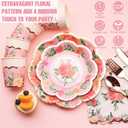 175PCS Floral Party Supplies, Mother's Day Paper Plates, Floral Plates and Napkins Sets for Mother's Day, Baby Shower, Wedding, Tea Party, Serves 25 Guest