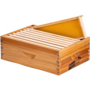 8-Frame Beehive Box Langstroth Medium Super Bee Box for Sale Wax Coated Bee Hives Includes Wooden Frames & Waxed Foundations (Unassembled)