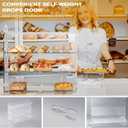 3 Tier Bakery Display Case with Handle, Countertop 23.6" L x11.8 W x19.7 H Commercial Pastry Display Case, Acrylic Clear Food Display Box for Dessert Donut Bagels Cake Cookie