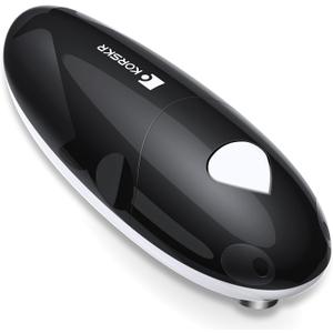 Electric Can Opener, Can Opener for Seniors, Suitable for Any Size Cans, Hands Free, Smooth Edge, Battery Powered, Automatic Can Opener is an Ideal Kitchen Gadget for Women and Left Handed People (Black)