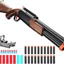 Double-Barreled Toy Shotgun, Toy Foam Blaster with Sight and Foam Bullets, Shell Ejecting Design, Two Shooting Modes