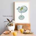 Funky Green Seashell Martini Wall Art Cocktail Posters Trendy Bar Cart Canvas Print Room Decor Dorm Decor Aesthetic Living Room Dining Room Kitchen Decorations for Home16x24inch Unframed