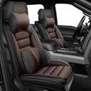 Full Set Car Seat Covers for GMC Sierra 1500/2500/3500 Denali SLT AT4 AT4X Base Seat Covers 2008-2025, Waterproof Premium Nappa Leather Seat Protectors(Luxury 5 Seats/Black&Coffee)