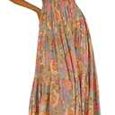 ZESICA Women's 2025 Summer Boho Floral Print Square Neck Ruffle Swing Beach Long Maxi Dress (Greygreen), XL