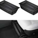 BASENOR 2PCS 2026 Tesla Model Y Juniper Under Seat Storage Box, Hidden Organizer Tray [No-Slip] with Dust Lid, Underseat Storage for 2025 2026 Model Y Juniper