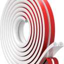 19.7 Feet Weather Stripping Door Frame Seal,Adhesive Exterior Weather Stripping for Door Gap Filler,Silicone Door Insulation Weather Strip for Door Soundproofing Window Seal Strip (White)