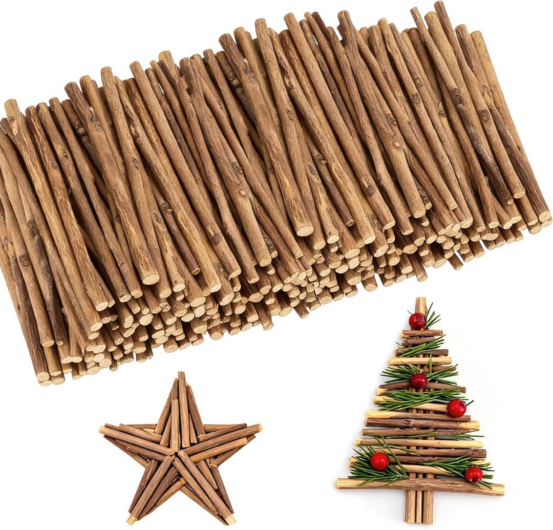 TKOnline 400Pcs Craft Sticks, 10cm 0.1-0.2 Inch in Diameter Wood Log Sticks Twigs Crafts for DIY Crafts Photo Props, Wood Crafts, Festival Decoration, Landscaping