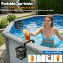 Poolside Cup Holders for Above Ground Pool Drink Holders Metal Square, Adjustable Pool Bar Above Ground Pool Accessories Fits 5" - 9" Square Top Only for Deck, Truck, Patio