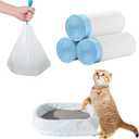 60 Count Cat Litter Box Liners - Large Drawstring Cat Litter Bags, Extra Thick Heavy Duty Durable Litters Tray Pet Cats Pan Liners, Waste Replacement Bags for Self-Cleaning Cats Litter Boxes 16" x 25"