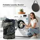 BATTOO Collapsible Laundry Basket with Lid, Large Foldable Mesh Pop Up Hamper 88L with Handles for Laundry Room, Bathroom, Kids Room, College Dorm, Travel, Storage Organizer Black, Extra Large