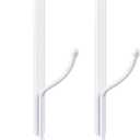 2 x niffgaff Lang Over Door Hook 2-Pack - Heavy Duty Door Hook with Support Pads, 9 Inches Tall Child-Friendly Height, No Drilling Required, Fits Doors Up to 1 Inches Thick, Alloy Metal, White