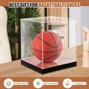 Novabright LED Light Basketball Display Case Clear Acrylic Basketball Box Basketballs Case Display Stand Holder for Autographed Sport Memorabilia, Dust Proof, UV Protection