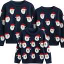 Simplee kids Ugly Christmas Sweater Family Matching Outfits for Holiday Party Knitted Pullover (Small, Santa-navy)