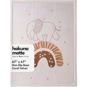 Hakuna Matte CloudSoft Baby Play Mat for Floor 47 x 67 Rainbow Elephant
Coral Velvet high-density foam Rug for Crawling Cozy Play – Non-Slip, Water-Resistant, Easy-Care Tummy Time Mat