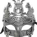 Ubauta Masculine Greek & Roman Soldier Masquerade Mask for Men Venetian Mask