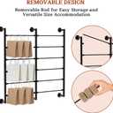 Ofiray-home Double 6-Tier Ribbon Storage Organizer, Large Capacity Wall Mount Ribbon Organizer with 12 Removable Rods, Gift Bag Yarn Storage Holder for Craft Room, Flower Shop, DIY Supplies - Metal