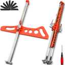 Drywall Cutting Tool, Foldable Drywall Cutting Tool, 23 Wheels Hand Push Dual Positioning Drywall Cutter, Double Scale Ruler, Cuts 1/4" ~ 1/2" Boards, 10 Spare Blades (Orange)