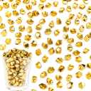 LAIDANLA 500PCS Gold Acrylic Gems Vase Fillers Fake Ice Cubes Crushed Fake Rocks Golden Plastic Diamonds for Centerpiece DIY Crafts Table Scatter Prop Wedding Party Decorations