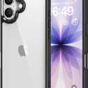 HOOMIL Case for iPhone 17 6.3-Inch, Non-Yellowing, Drop Protection, Anti-Scratch Transparent Hard Back Phone Cover - Black