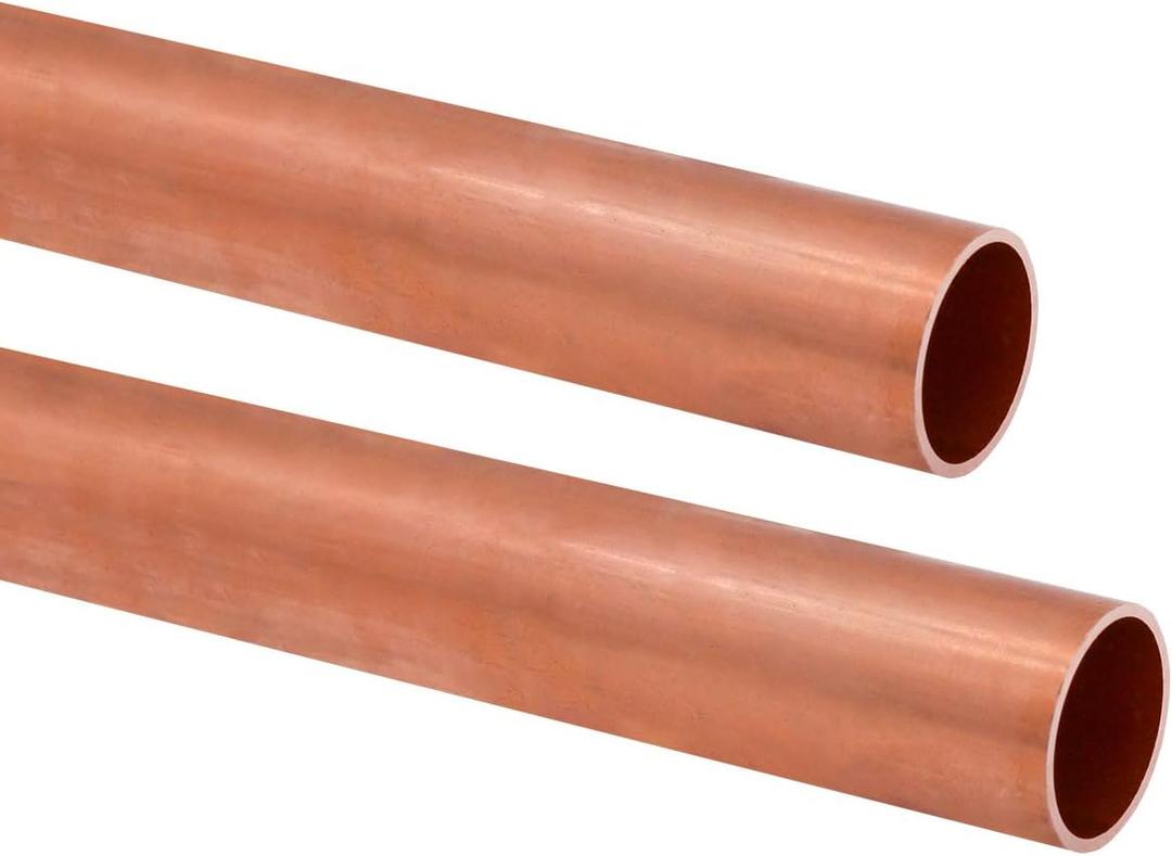 1/2"OD Copper Pipe, 0.04 inch1mmWall Thickness 10" Length Polished Hollow Copper Round Tube Cut Lengths for DIY Crafts, Repair, Model Building, Electrical Projects(2 Pcs)