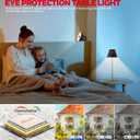 Honeywell Cordless Table Lamp Rechargeable, M1 Sunturalux Portable LED Desk Lamp 5200mAh Battery Operated 4Color 9RGB Dimmable Touch Control Night Light for Restaurant Living Bedroom Bedside Lamps