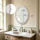 Vintage Oval Mirrors for Wall 30 X 22 Inch, Distressed White