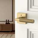 Asidrama 8 Pack Champagne Bronze Privacy Door Handles, Door Lever with Door Knobs Indoor for Bedroom or Bathroom, Heavy Duty Door Handles Interior with Locks for Left Right Sided Doors