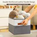 4 Pack Large Storage Bins with Handle,Collapsible Storage Basket for Shelves,Fabric Closet Organizer for Organizing Clothes Blanket,Decorative Dorm Organizers and Storage