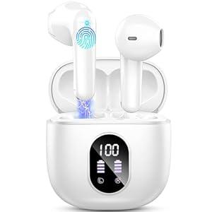 Wireless Earbud Bluetooth 5.3 Headphones 50H Playtime Stereo Bass Ear Buds, in-Ear Earphones with 4 ENC Mic LED Display Noise Cancelling Earbud, Bluetooth Ear Bud IP7 Waterproof Sport for Android iOS Wireless Earbud Bluetooth 5.3 Headphones 50H Playtime Stereo Bass Ear Buds, in-Ear Earphones with 4 ENC Mic LED Display Noise Cancelling Earbud, Bluetooth Ear Bud IP7 Waterproof Sport for Android iOS