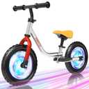 TORRYZA Colorful Lighting Toddler Balance Bike 2 Year Old, Balance Bike 2-5 Years Old,Easy Assembly, Lightweight No Pedal Bike with Adjustable Seat & Handlebar,Gifts for 2 3 4 5 Year Old Boys Girls