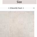 ABREEZE Soft Fluffy High-Low Rainbow Pattern Area Rugs 5'x7' Non Slip Washable Modern Geometric Rug Abstract Carpet for Living Room Bedroom Dining Room Nursery, Beige