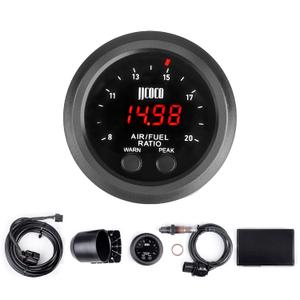 Universal Digital Wideband Air/Fuel Ratio AFR Gauge Kit - 2-1/16"(52mm) with Sensor and Controller Box-Wideband UEGO AFR O2 Oxygen Sensor Controller Gauge