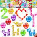 JOYIN 28 Packs Valentine's Day Cards with Snake Twist Toys for Kids, Snake Twist Puzzle Magic Stress Relief Fidget Toys with Cards for Valentine Classroom Exchange Prizes Party Favor