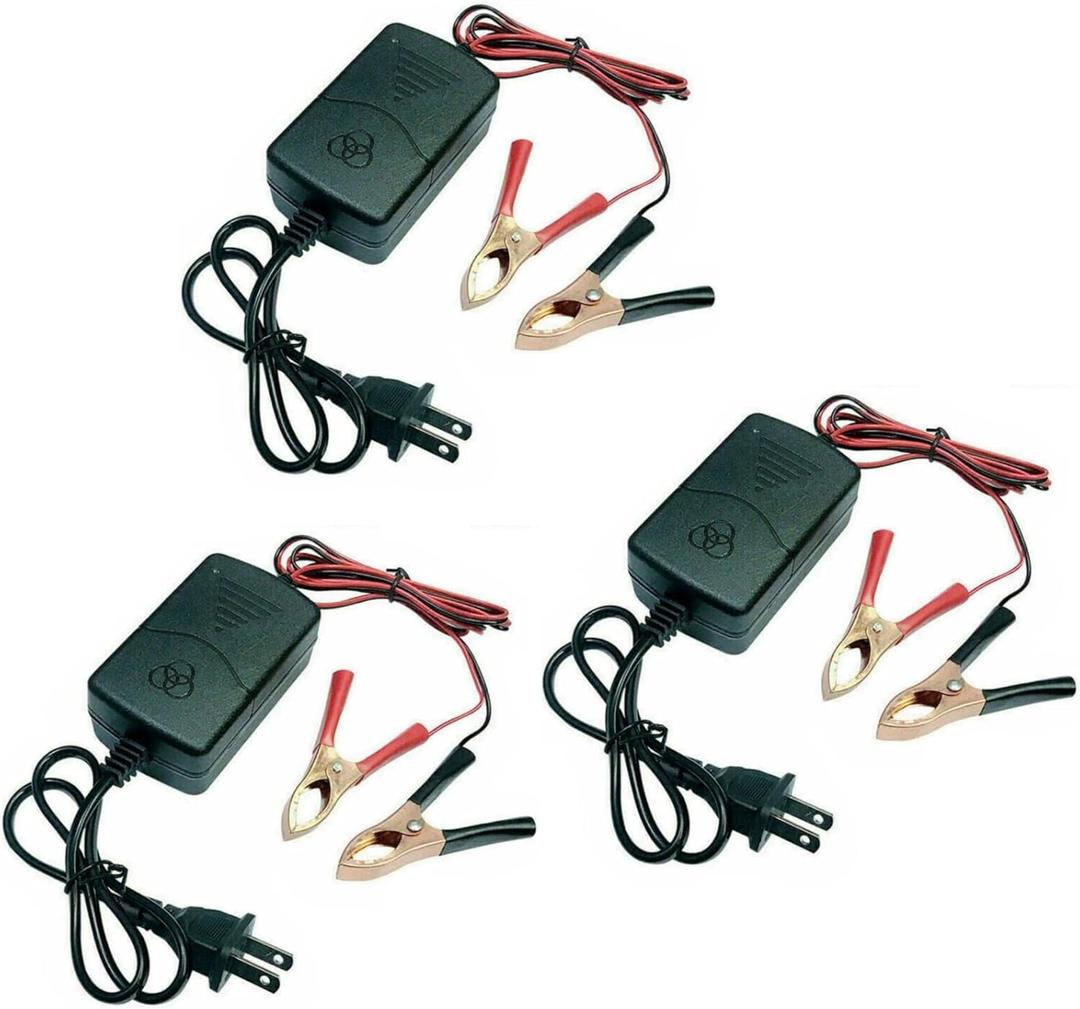 3Pc 12V Battery Charger and Maintainer with Short Circuit Protection and Smart 3 Stage Charging,Trickle Charger for Motorcycle,ATVs,Car,Truck,SUV,RV Mowers and Deep Cycle Batteries (3)