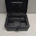 KYODOLED Cash Box with Combination Lock Safe Metal Money Box with Money Tray for Security Lock Box 7.87"x 6.30"x 3.35" Black